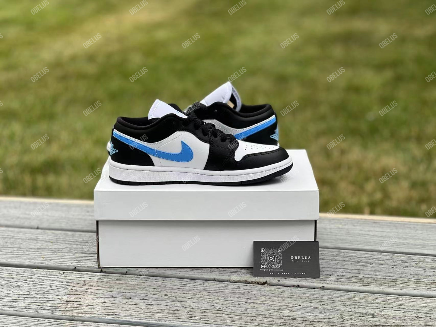 Jordan 1 Low Black University Blue White (W)